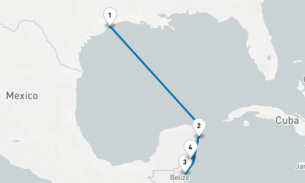 7 days, round-trip Western Caribbean with Mexico 8日間