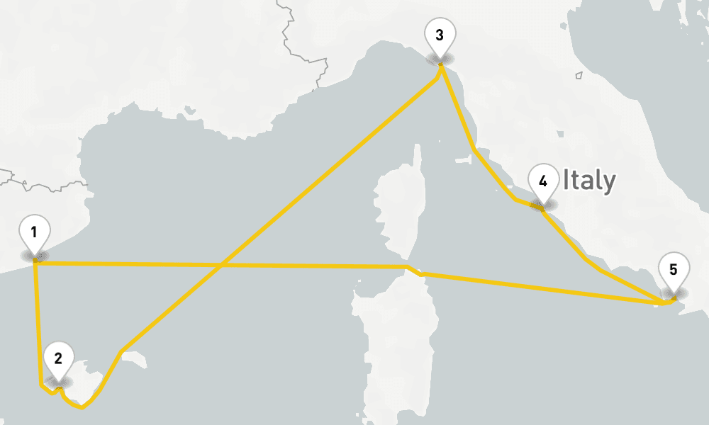 7 days, round-trip Western Mediterranean Cruise 8日間