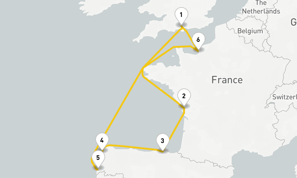 8 days, round-trip Spain France Cruise 9日間