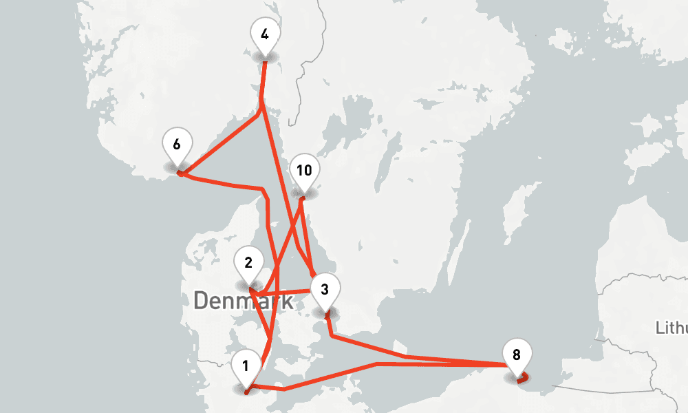 14 days, round-trip Skandinavien Polen ab Kiel 1 15日間