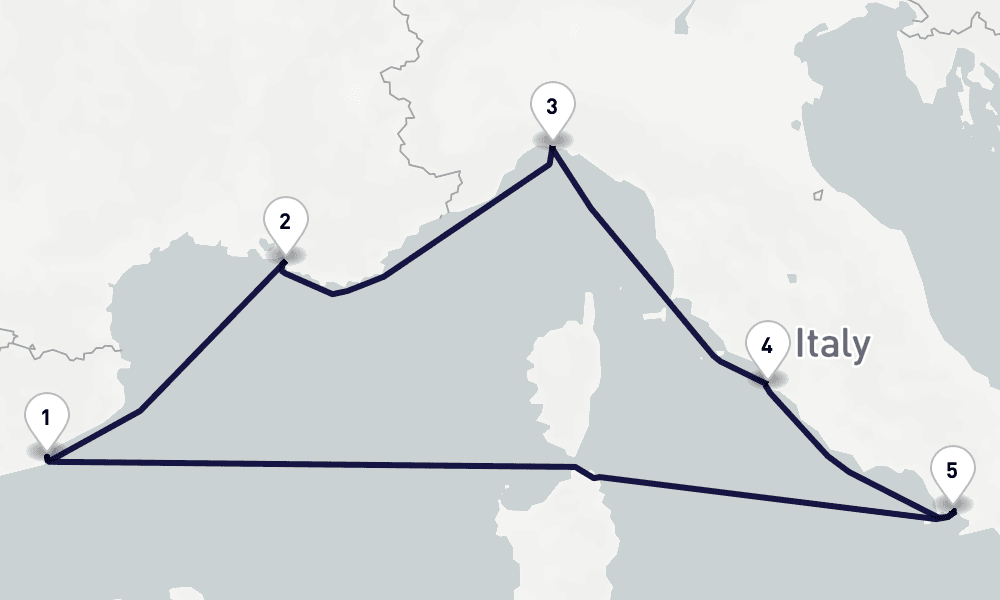 6 days, round-trip Mediterranean 7日間