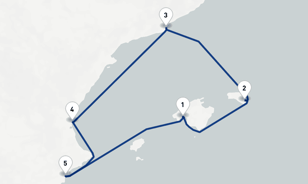 5 days, round-trip Western Mediterranean 6日間
