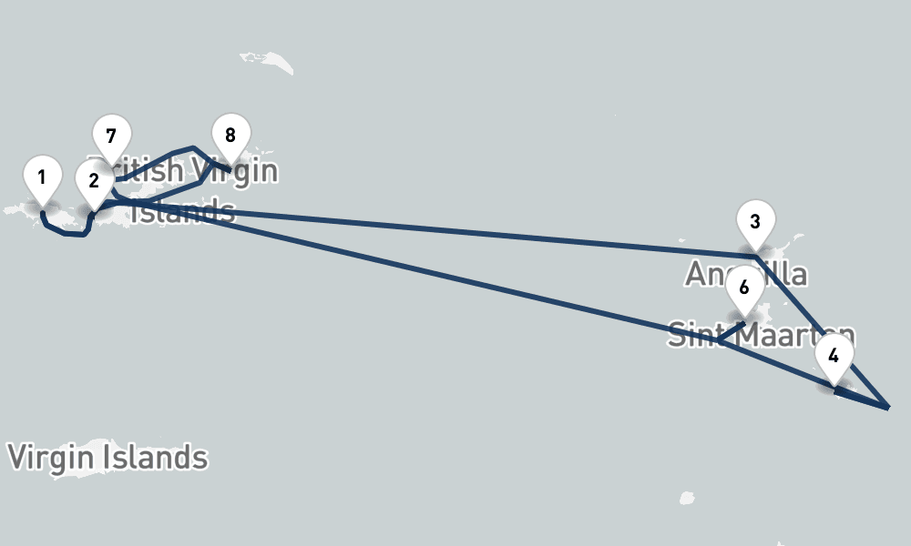 7 days, round-trip St. Barths Caribbean Gems 8日間