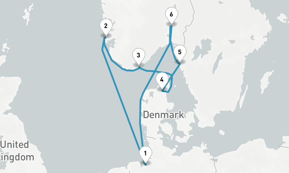 8 days, round-trip Pfingsturlaub in Sudskandinavien 9日間