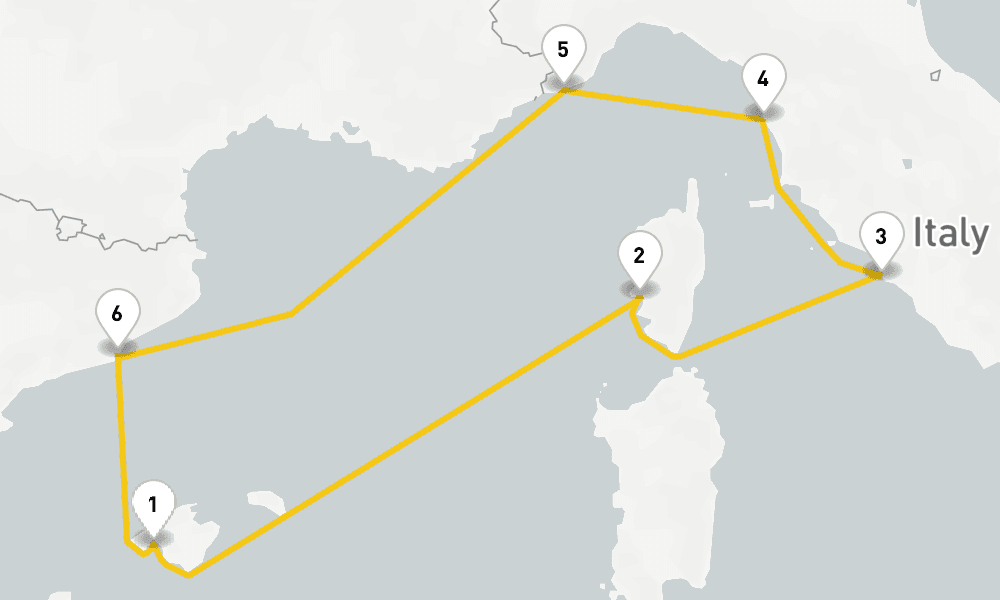 7 days, round-trip Highlights Of The Mediterranean 8日間