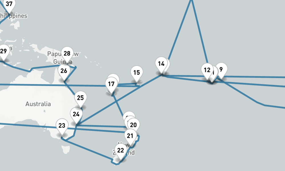 139 days, one-way from San Diego to Vancouver 140日間