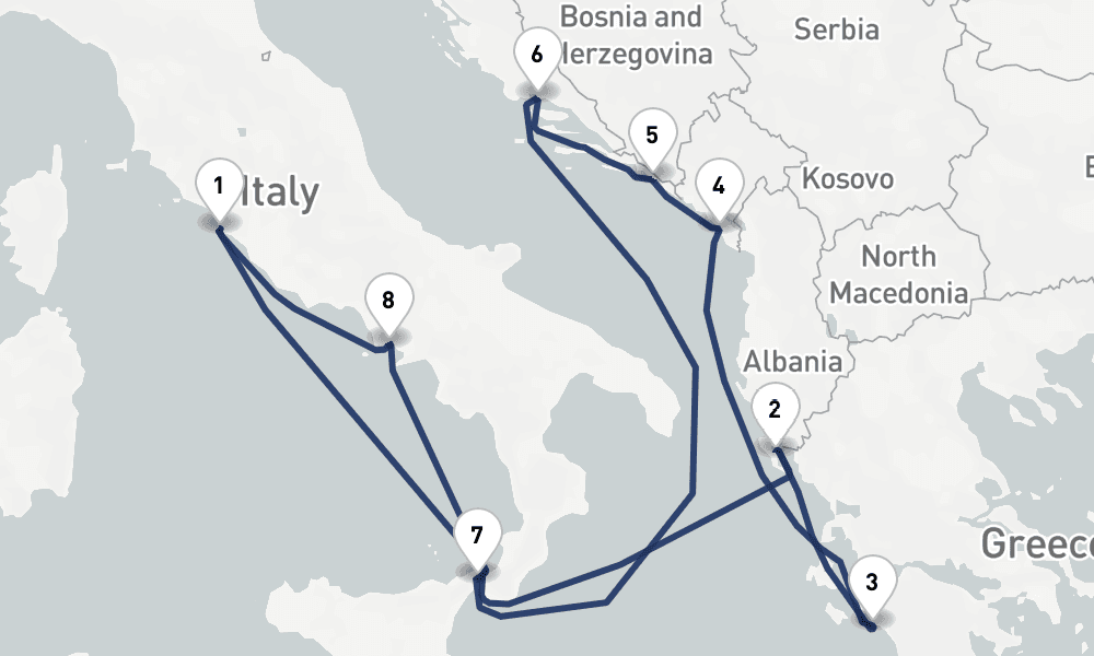 10 days, round-trip Italy, Greece Croatia 11日間