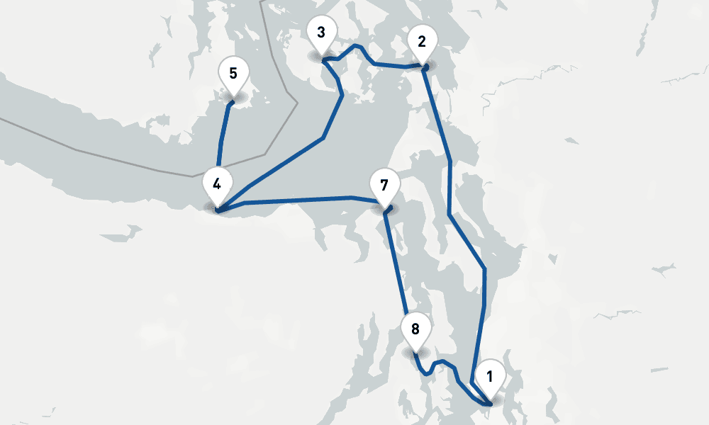 7 days, round-trip 7 Night Puget Sound and San Juan Islands Cruise 8日間