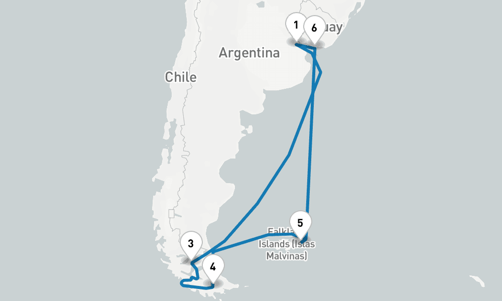 17 days, round-trip Antarctica South America 18日間