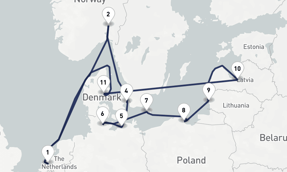 14 days, round-trip Berlin Oktoberfest Scandinavian Capitals 15日間