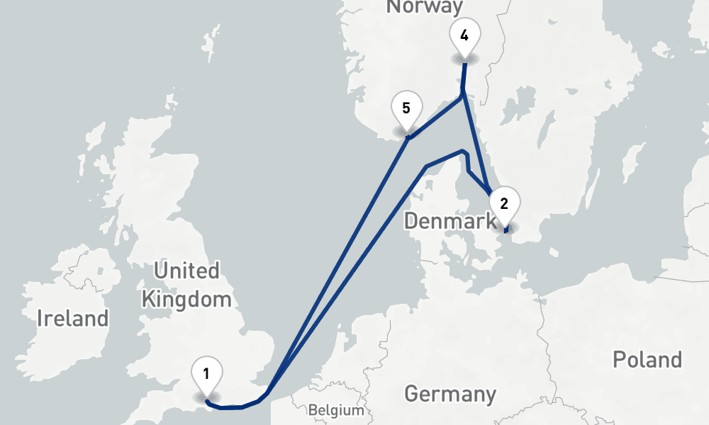 7 days, round-trip Northern Europe And Scandinavia 8日間