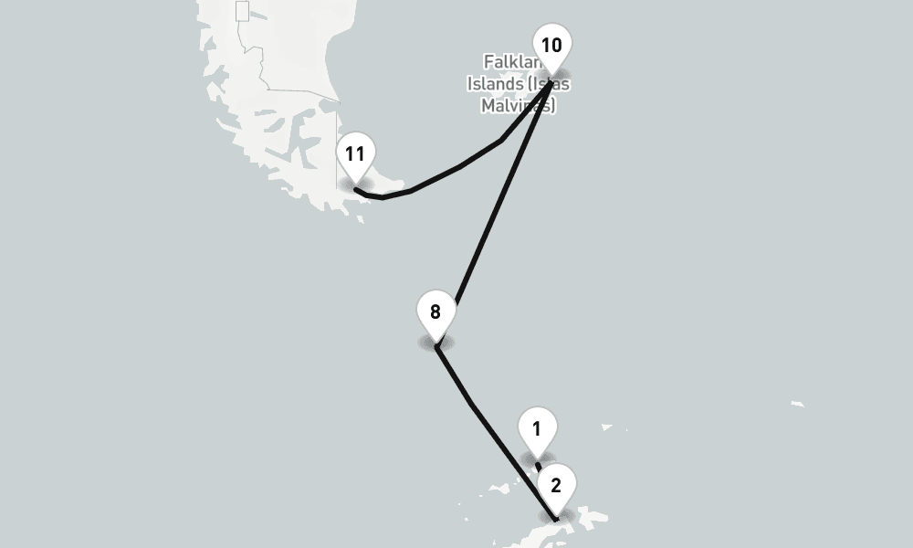 13 days, one-way from King George Island Antarctica to Puerto Williams 14日間