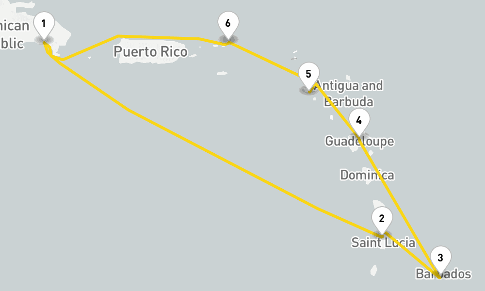 7 days, round-trip Caribbean Antilles from La Romana 8日間