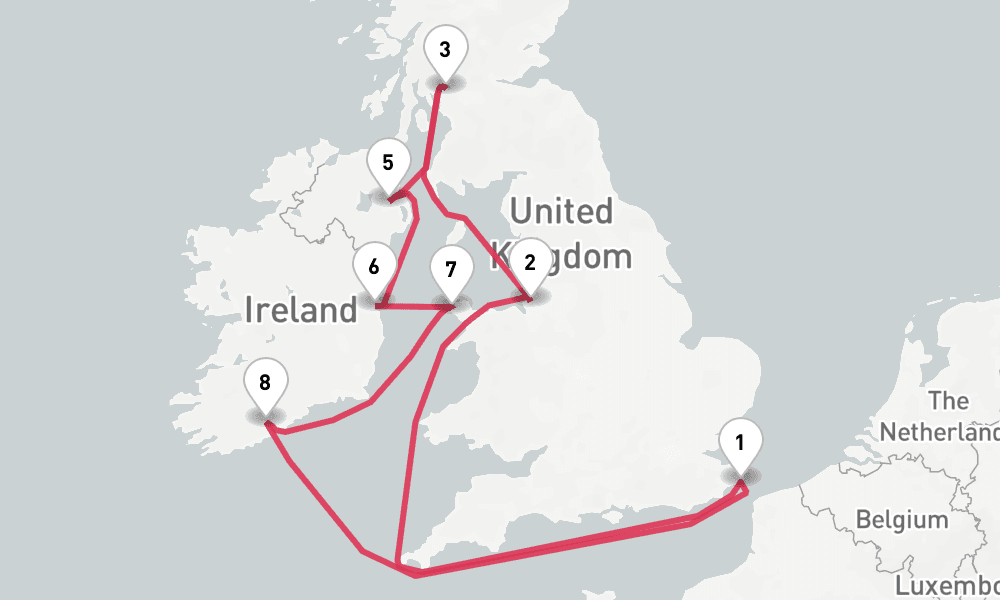 9 days, round-trip British Isles 10日間