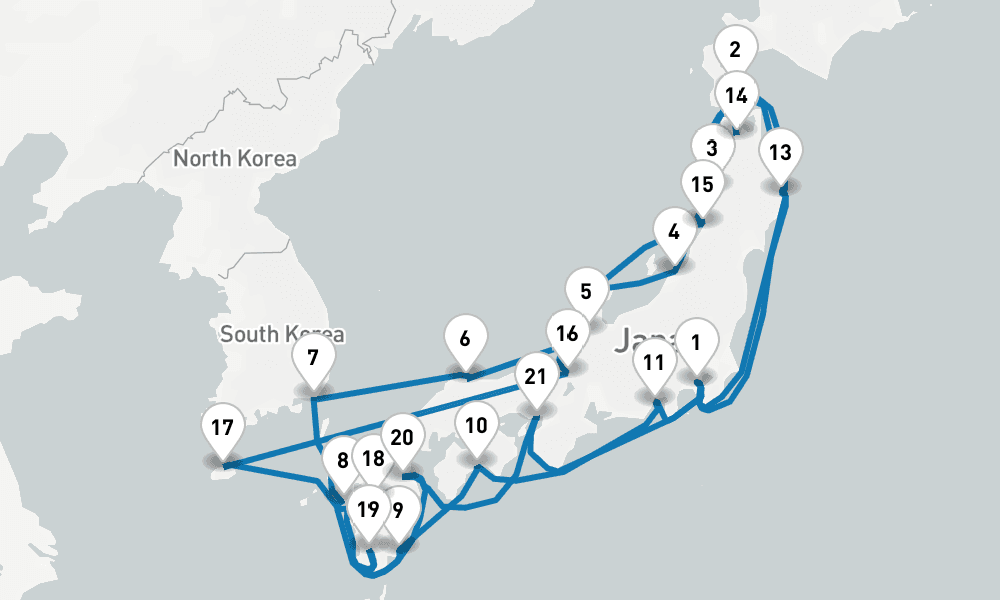 28 days, round-trip Ultimate Circle Japan with Fall Foliage 29日間