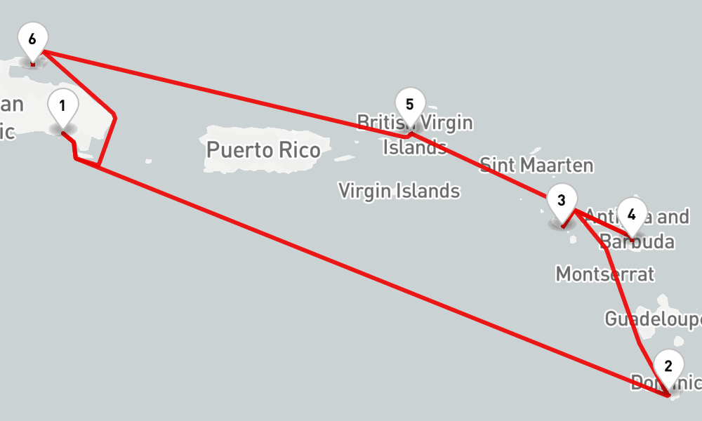 7 days, round-trip Colours Of The Caribbean 8日間