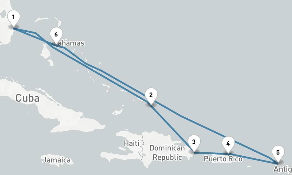 9 days, round-trip The Americas Caribbean - Fort Lauderdale To Fort Lauderdale 10日間