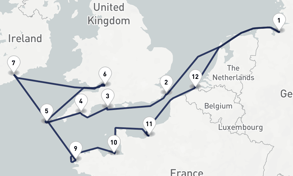 14 days, round-trip Traumziele an armelkanal und Keltischer See 15日間