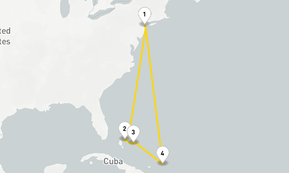 9 days, round-trip Eastern Caribbean 10日間