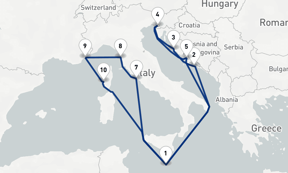 14 nights / 15 days, Valletta Round trip