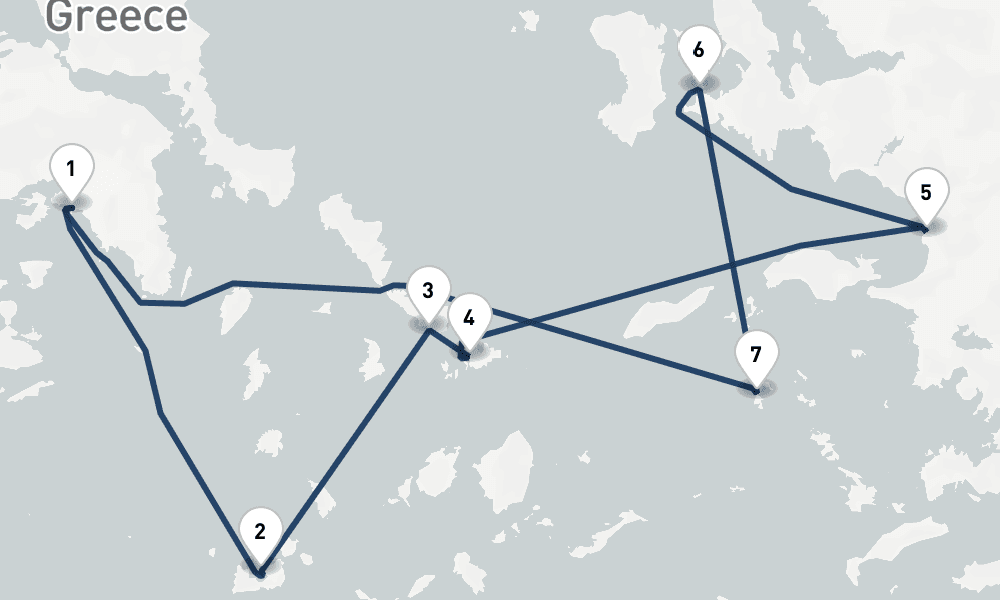 7 days, round-trip The Greek Isles Ephesus 8日間