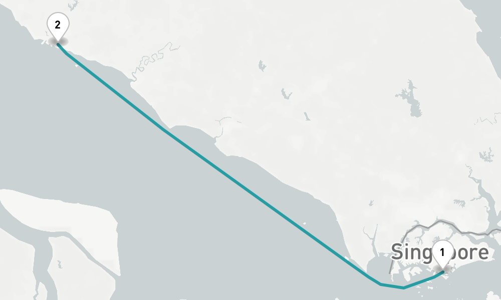 1 day, one-way from Singapore to Malacca 2日間