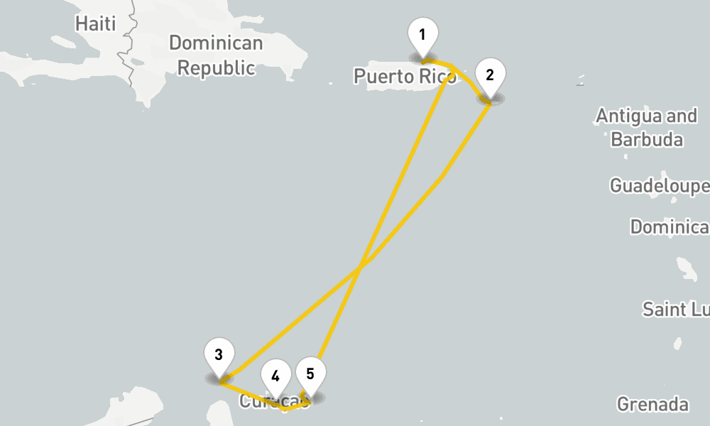 7 days, round-trip Southern Caribbean Holiday 8日間
