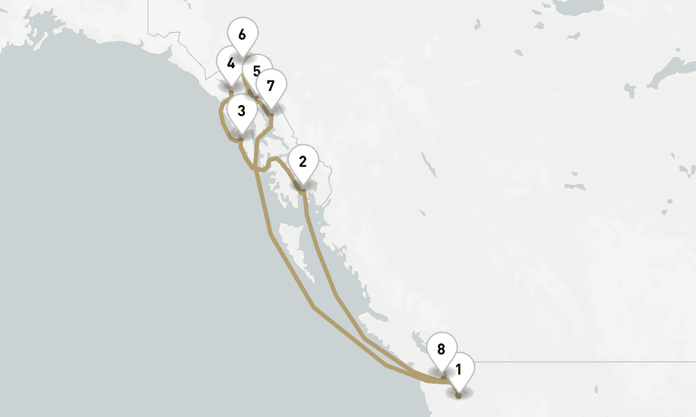 10 days, round-trip Alaska 11日間