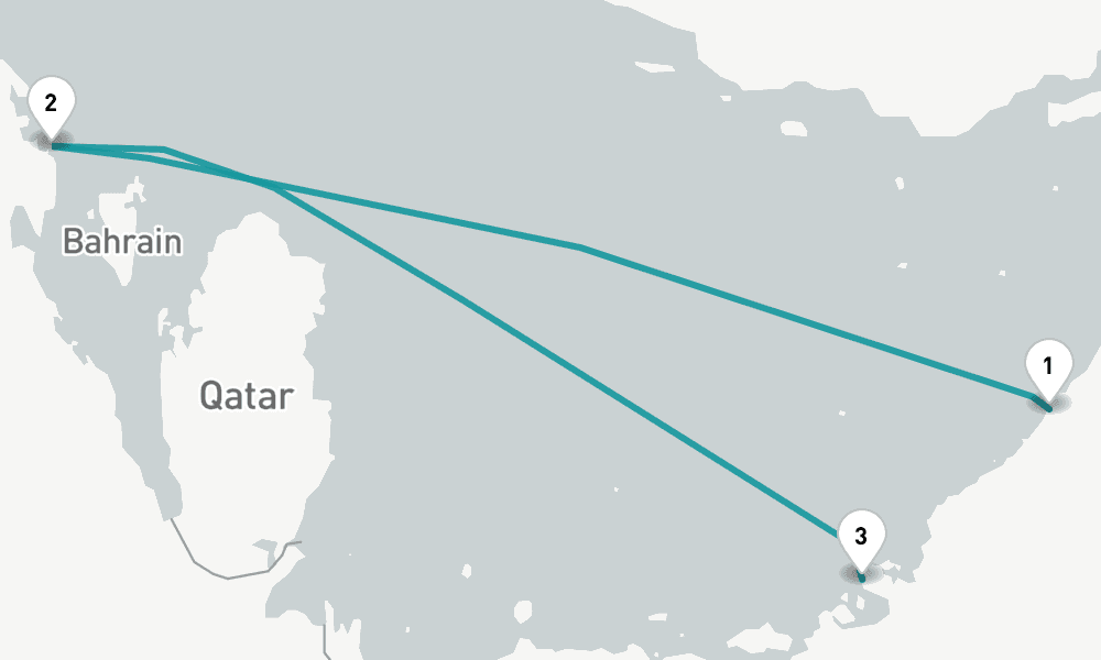 2 days, one-way from Dubai to Abu Dhabi 3日間