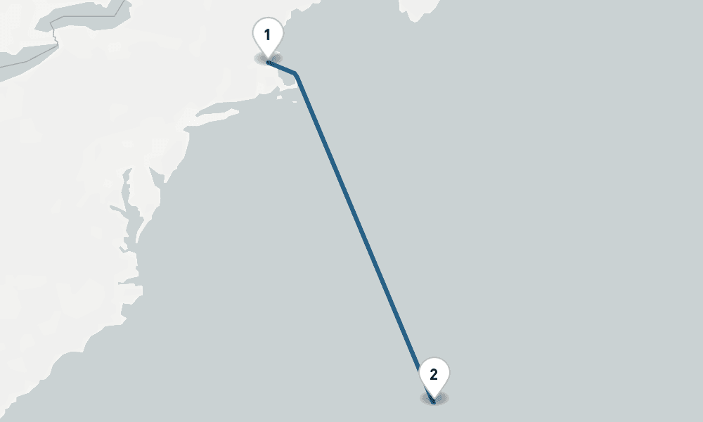 5 days, round-trip Bermuda Round-trip Boston 6日間