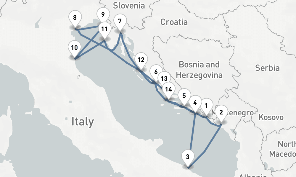 14 days, round-trip Star Collector Adriatic Odyssey 15日間