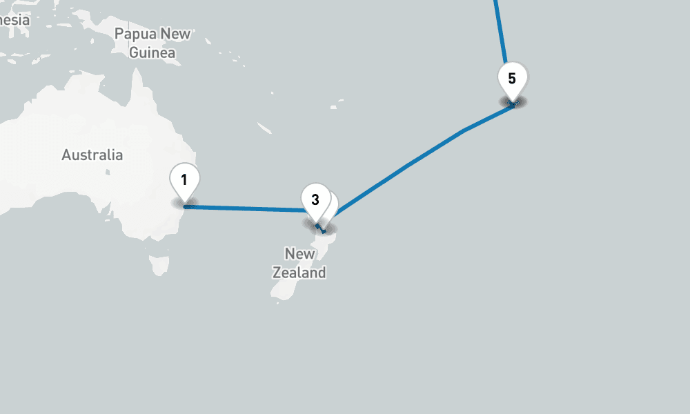 19 days, one-way from Sydney to Honolulu 20日間