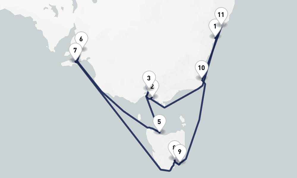 16 days, round-trip South Australia Discovery Holiday 17日間