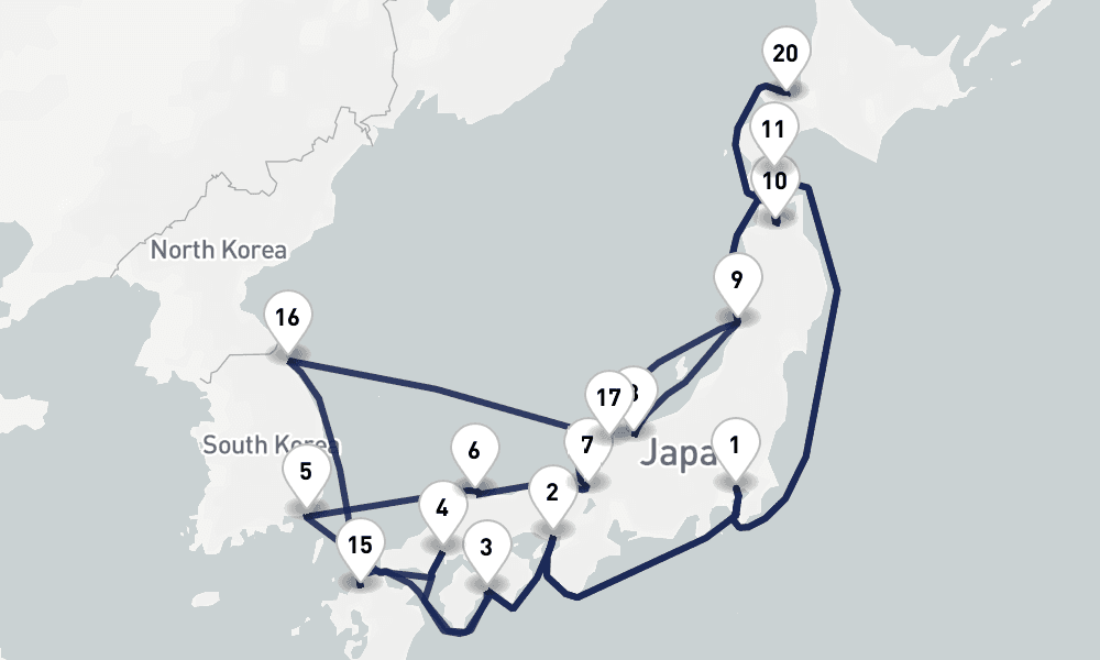 28 days, round-trip Circle Japan Collector 29日間