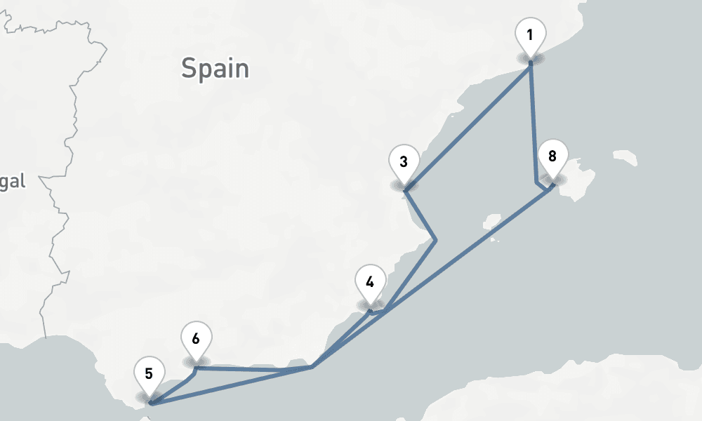 9 nights / 10 days, Barcelona Round trip