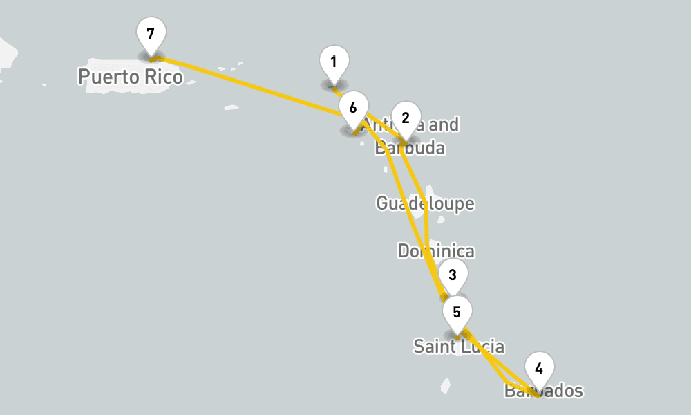 14 days, round-trip Southern Caribbean Cruise 15日間