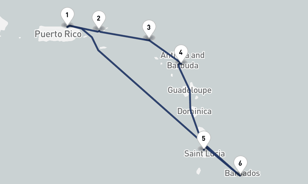 7 days, round-trip Southern Caribbean 8日間