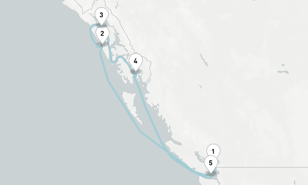 8 days, round-trip Cruise Canada Alaska Cruise Vancouver, Klawock Icy Strait Point 9日間