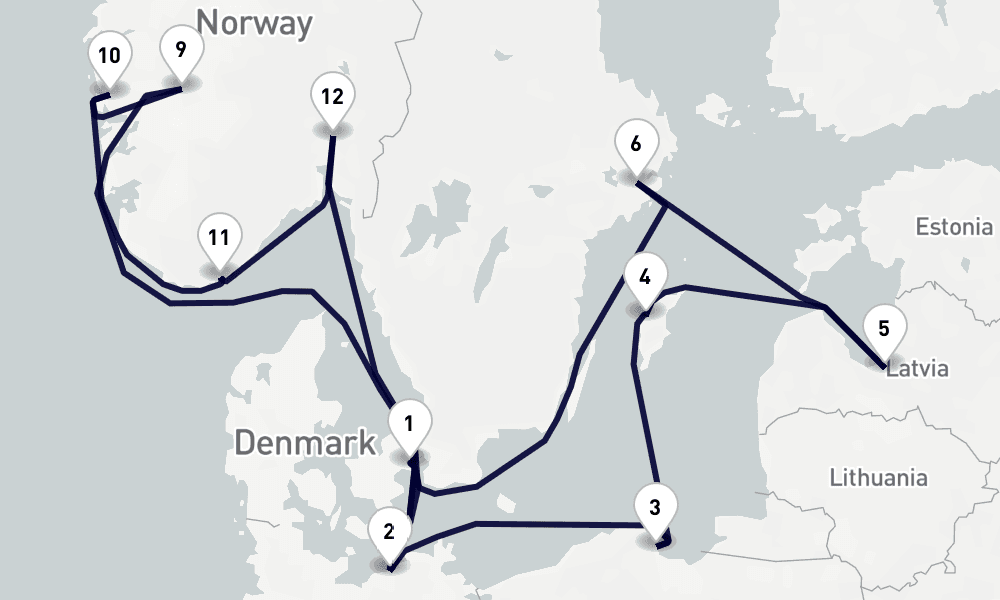 14 days, round-trip Northern Europe 15日間