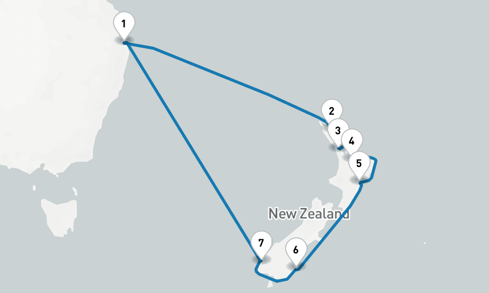 14 days, round-trip New Zealand Holiday 15日間