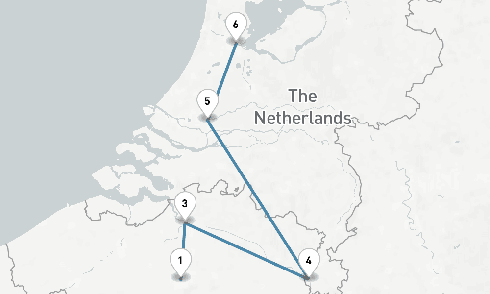 7 days, one-way from Brussels to Amsterdam 8日間