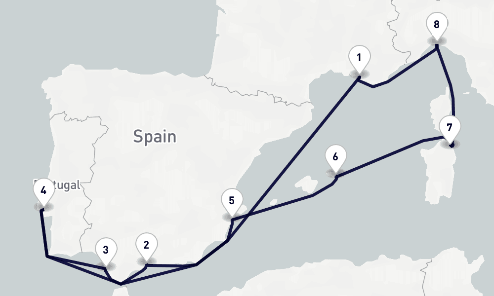 10 days, round-trip Mediterranean 11日間