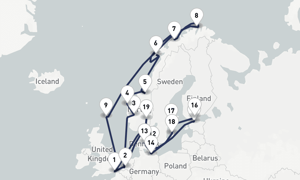 28 days, round-trip Arctic Circle Baltic Capitals Collectors Voyage 29日間