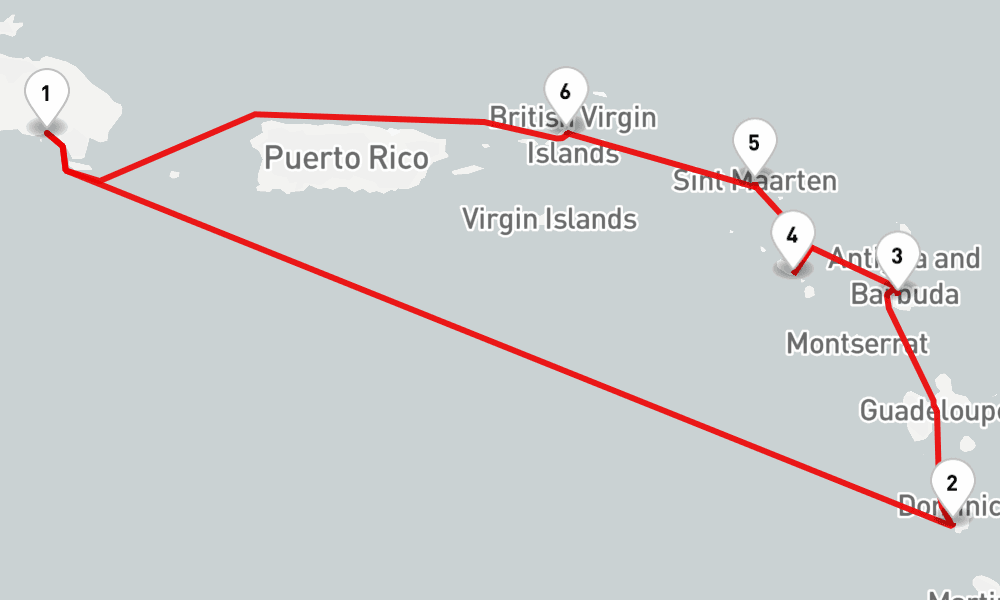 7 days, round-trip Colours Of The Caribbean 8日間