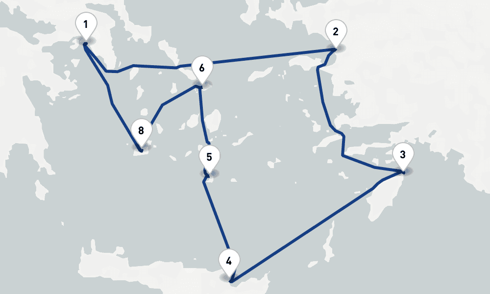 7 nights / 8 days, Piraeus (Athens, Greece) Round trip