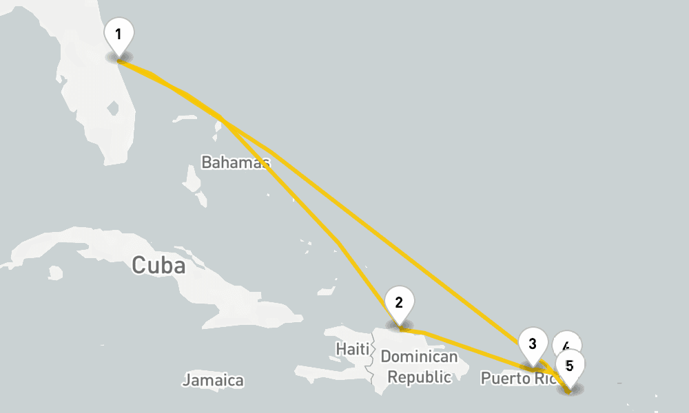 8 days, round-trip Eastern Caribbean Cruise 9日間