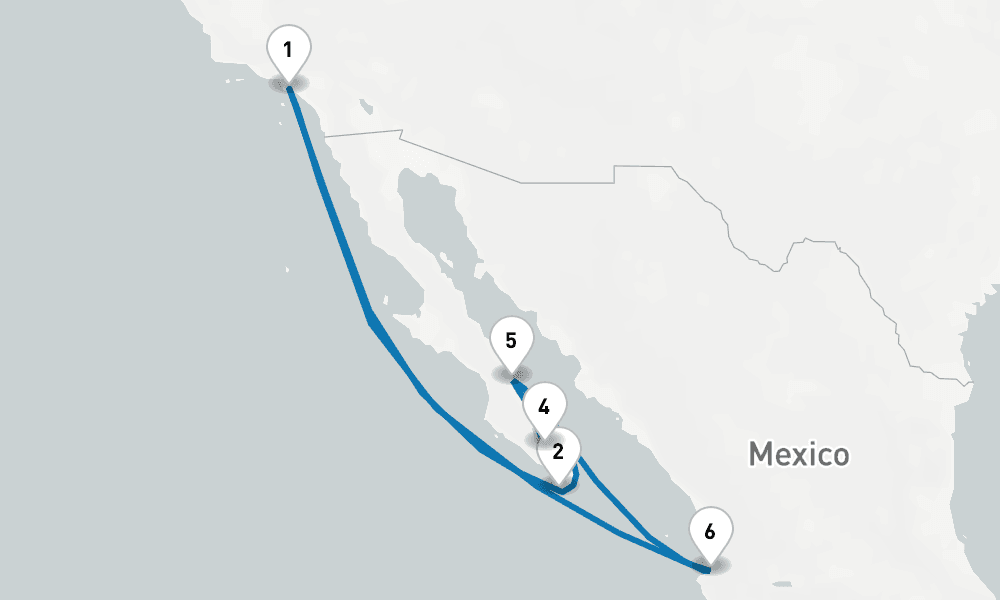 10 days, round-trip Baja Peninsula Sea of Cortez Holiday 11日間