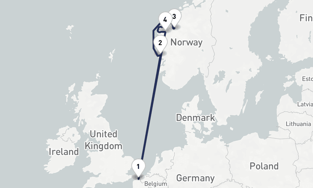 7 days, round-trip 7 Nuit Le Meilleur de la Norvegravege 8日間