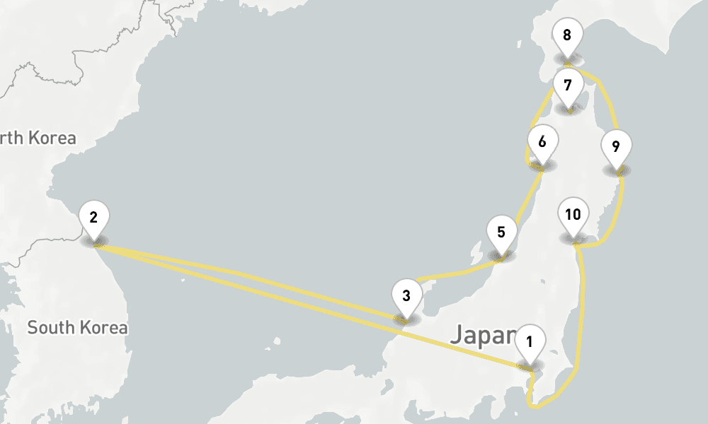 14 days, round-trip Harvest Horizons Japans Coastal Charms 15日間