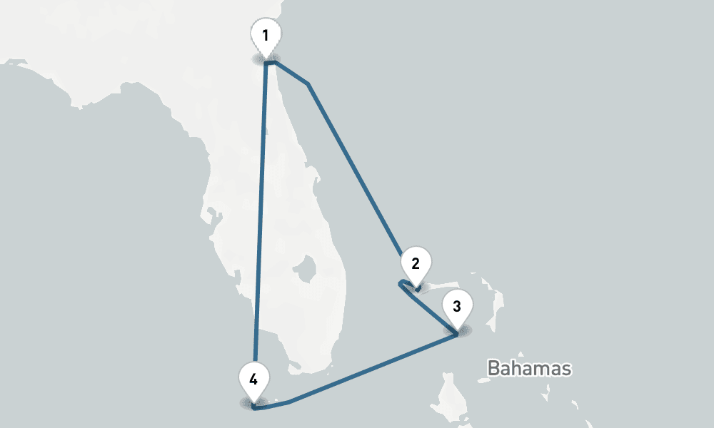 5 days, round-trip Bahamas Round-trip Jacksonville Great Stirrup Cay Key West 6日間